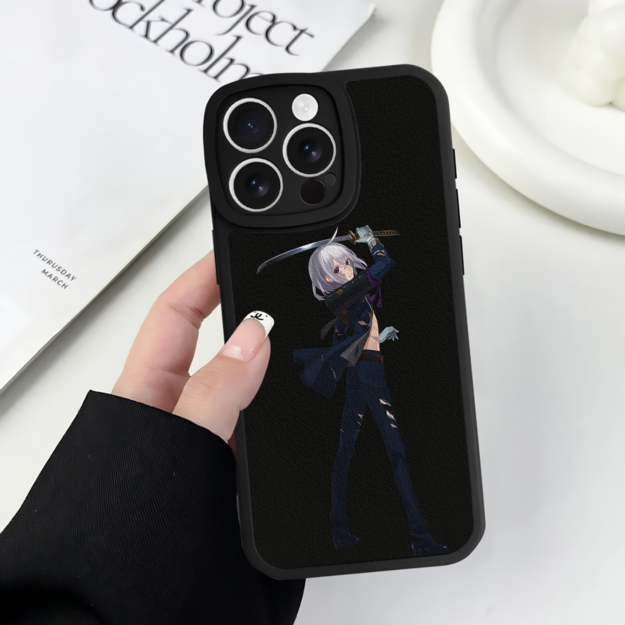 （画像用） 刀剣乱舞 Touken Ranbu 【iPhone 16シリーズ対応】シリコンスマホケース（レザー調） 材質：シリコン